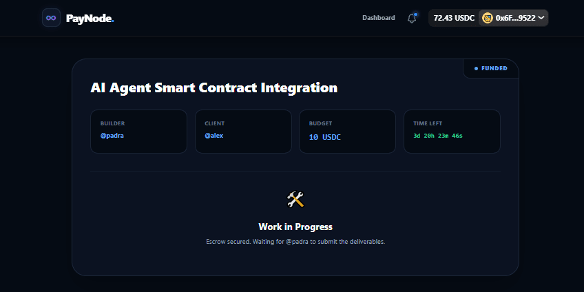 Funding a PayNode escrow project