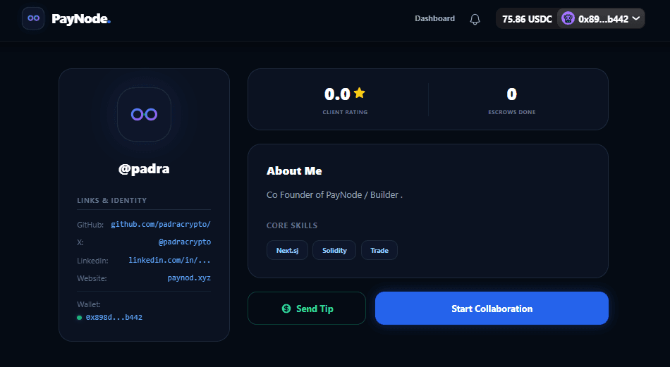 PayNode builder profile